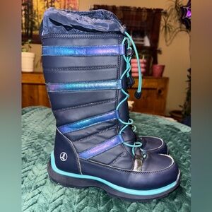 Lands end wonder insulated boot girls navy blue